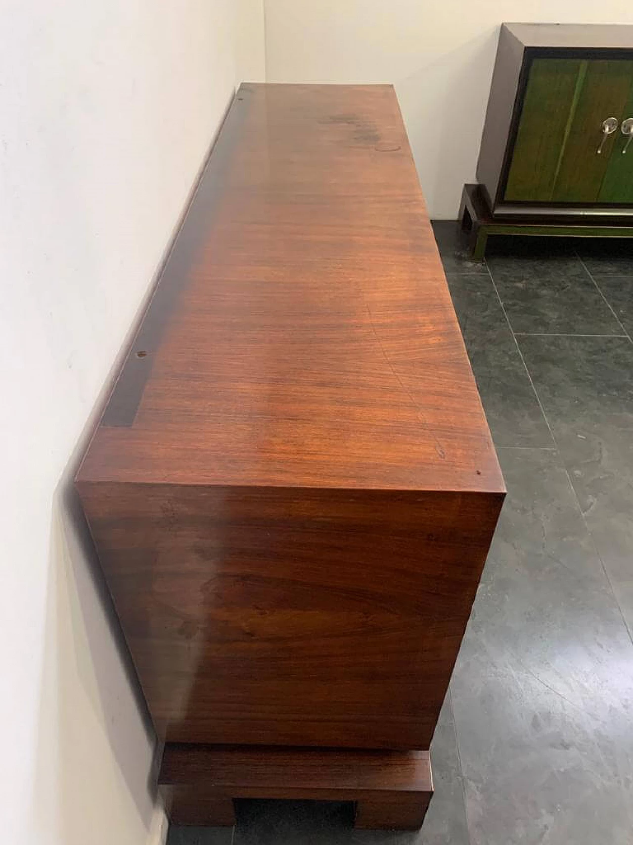Credenza in stile Art Déco in palissandro verde, anni '40 9