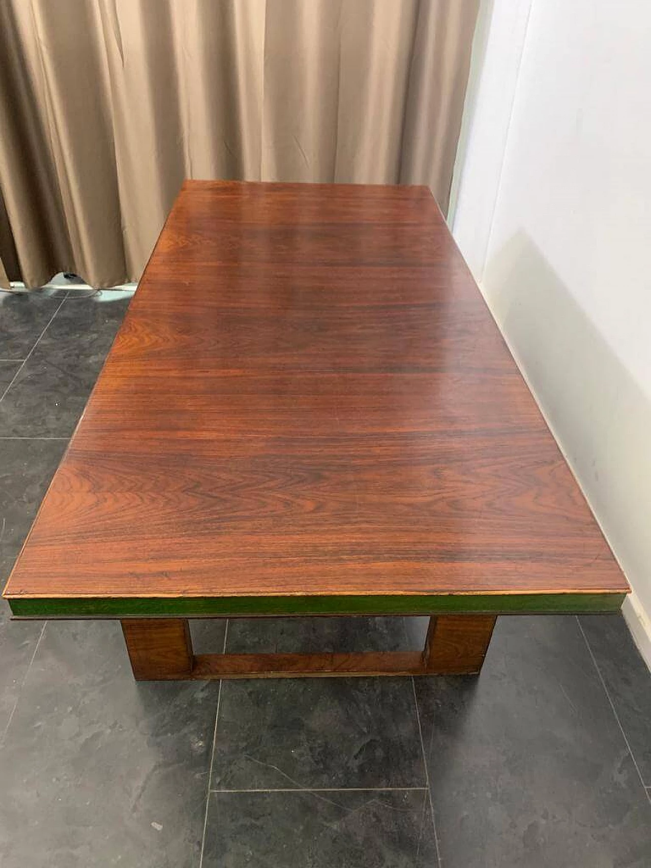 Table in Art Deco style in rosewood and green maple, 1930s 5