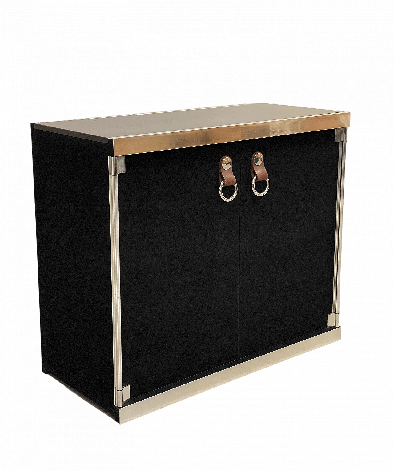 Black felt and steel sideboard by Guido Faleschini for Hermès, 1970s 15