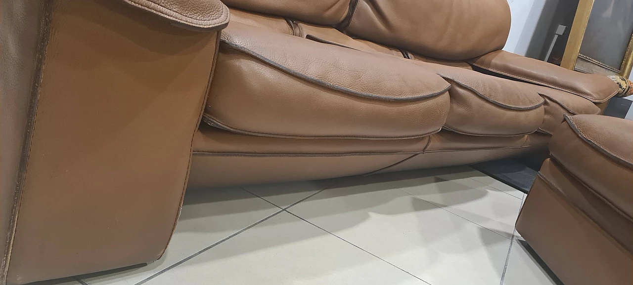 Divano, coppia di poltrone e pouf di Ferruccio Brunati, anni '60 8