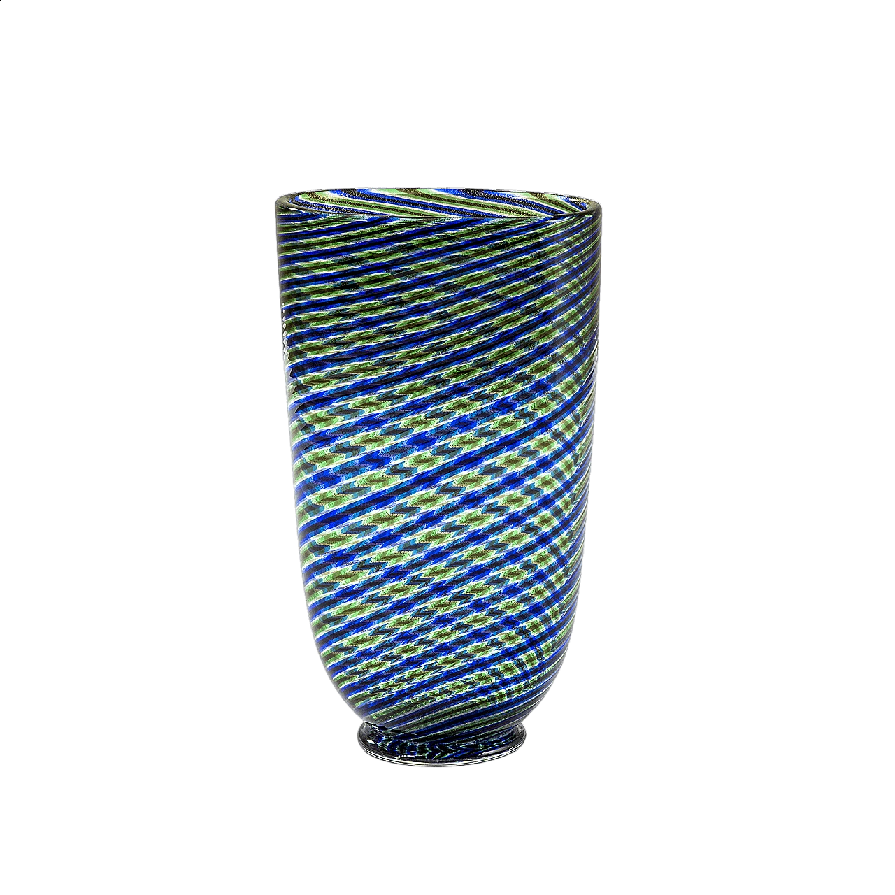 Murano glass vase by Barovier & Toso with twisted canes, 1960s 7
