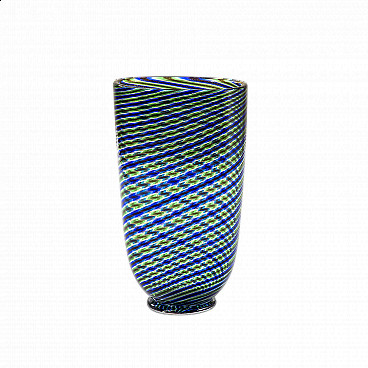 Murano glass vase by Barovier & Toso with twisted canes, 1960s