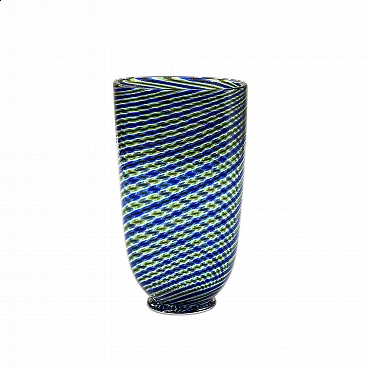 Vaso in vetro di Murano di Barovier & Toso a canne ritorte, anni '60