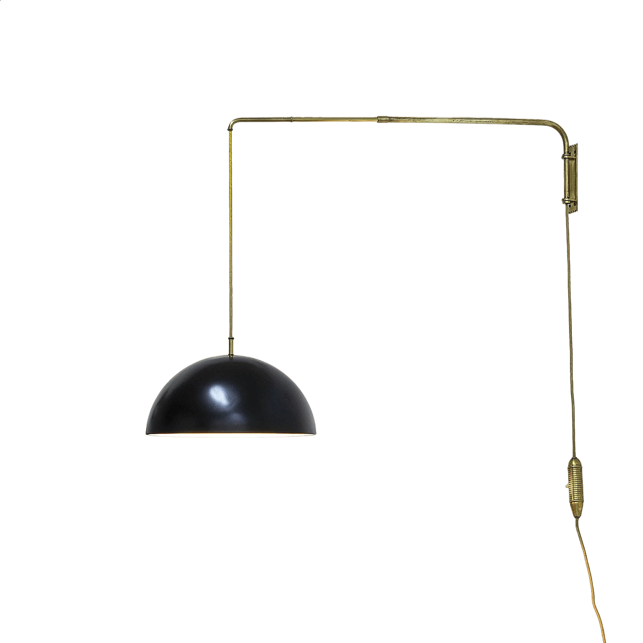 Lampada da parete in ottone e metallo laccato di Stilnovo, anni '50 7