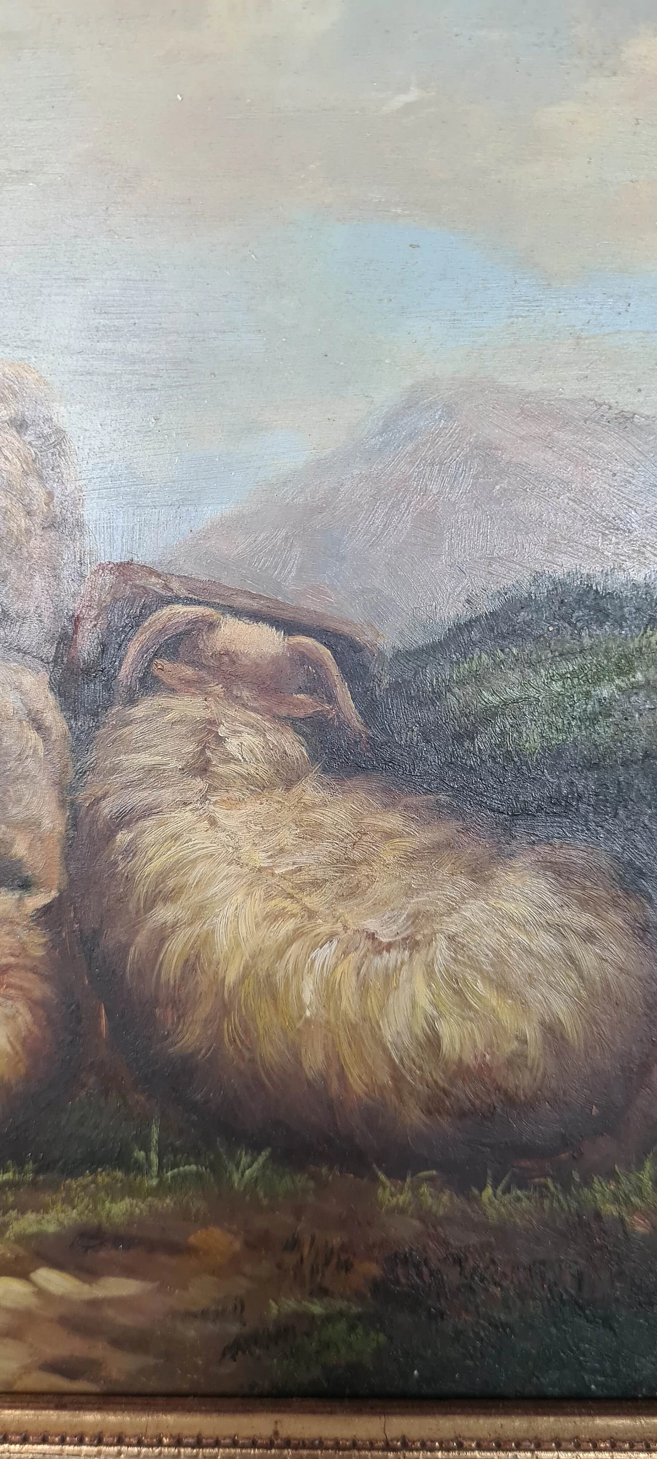 Oil painting on panel of a flock attributed to Filippo Palizzi, 19th century 3
