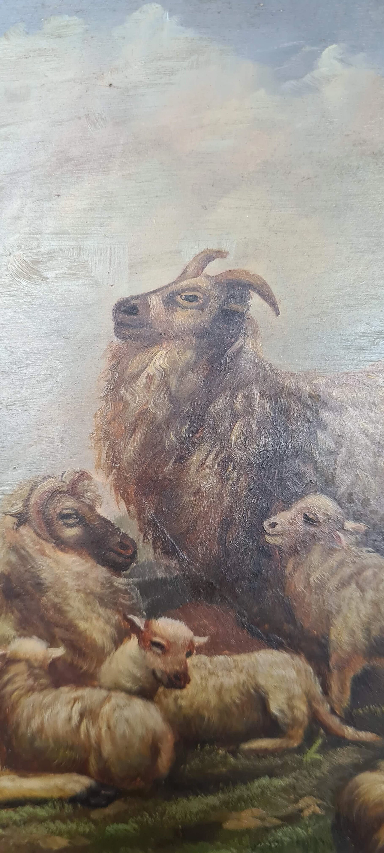 Oil painting on panel of a flock attributed to Filippo Palizzi, 19th century 4