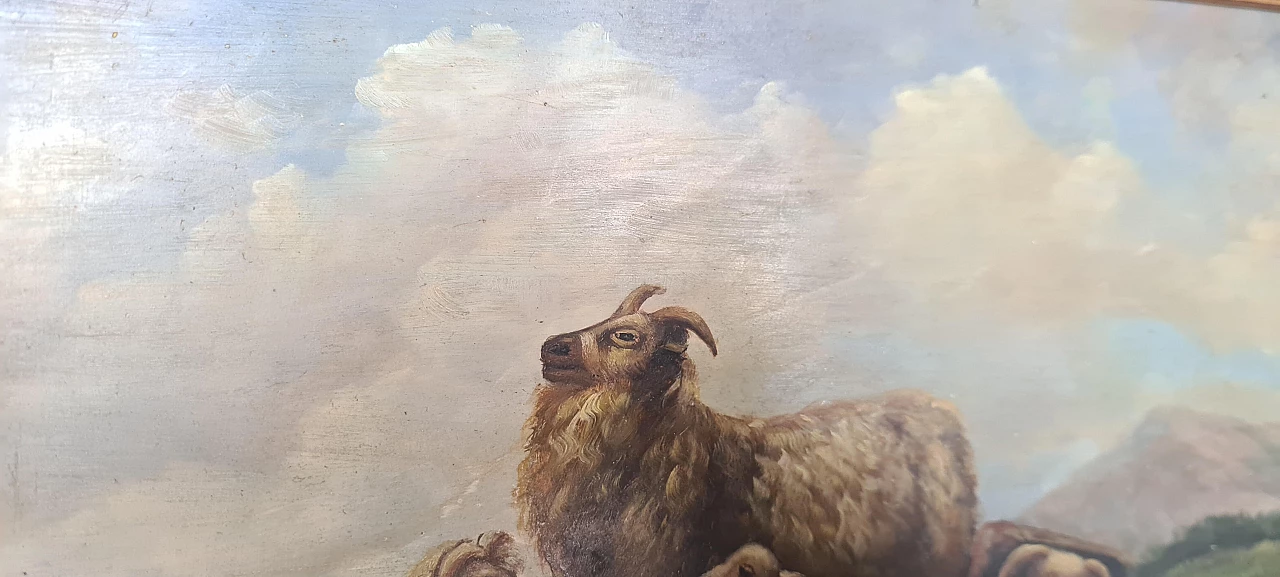 Oil painting on panel of a flock attributed to Filippo Palizzi, 19th century 6