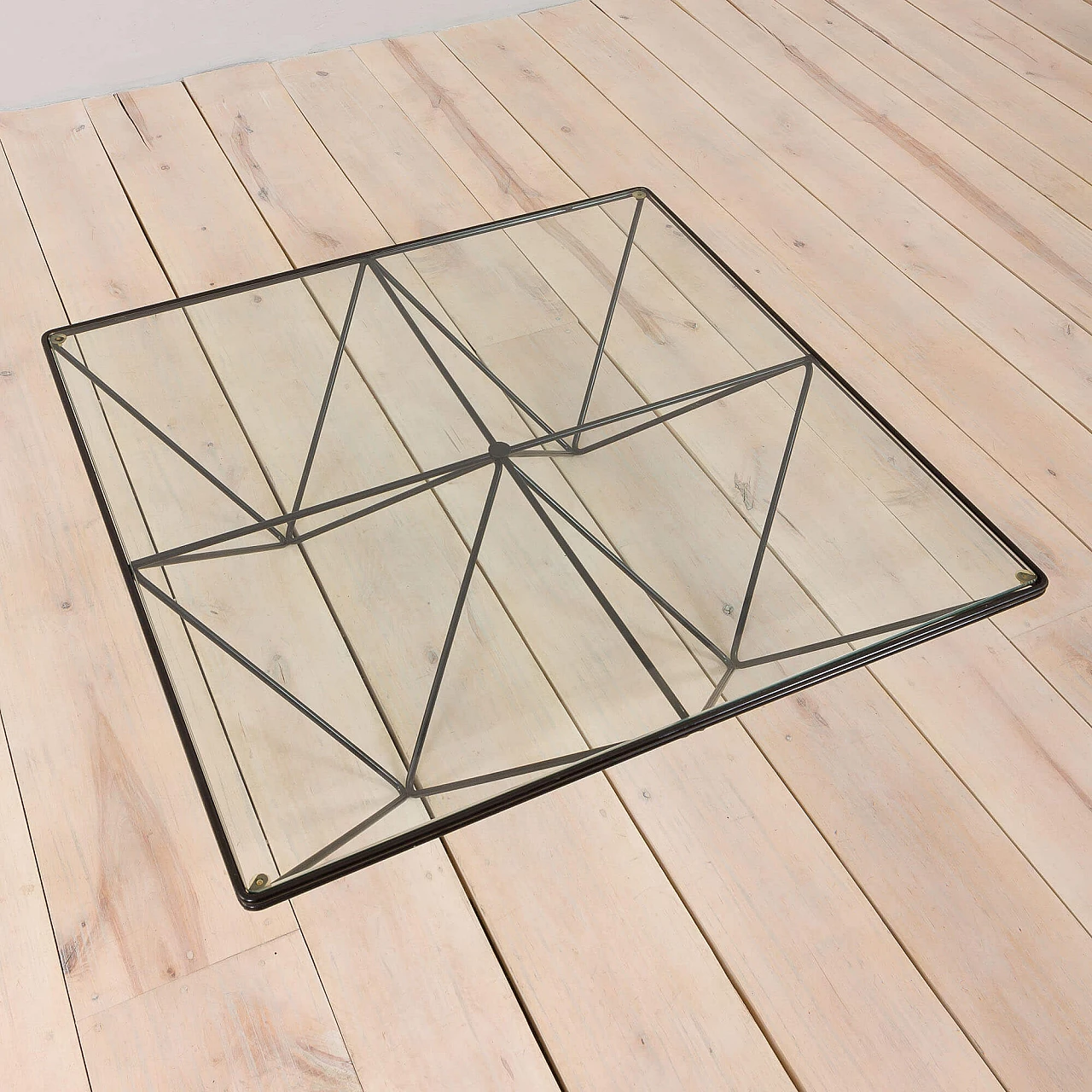 Glass and metal coffee table in style Alanda by Paolo Piva, 1980s 4