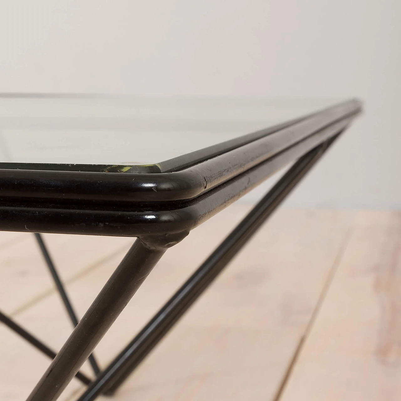 Glass and metal coffee table in style Alanda by Paolo Piva, 1980s 5