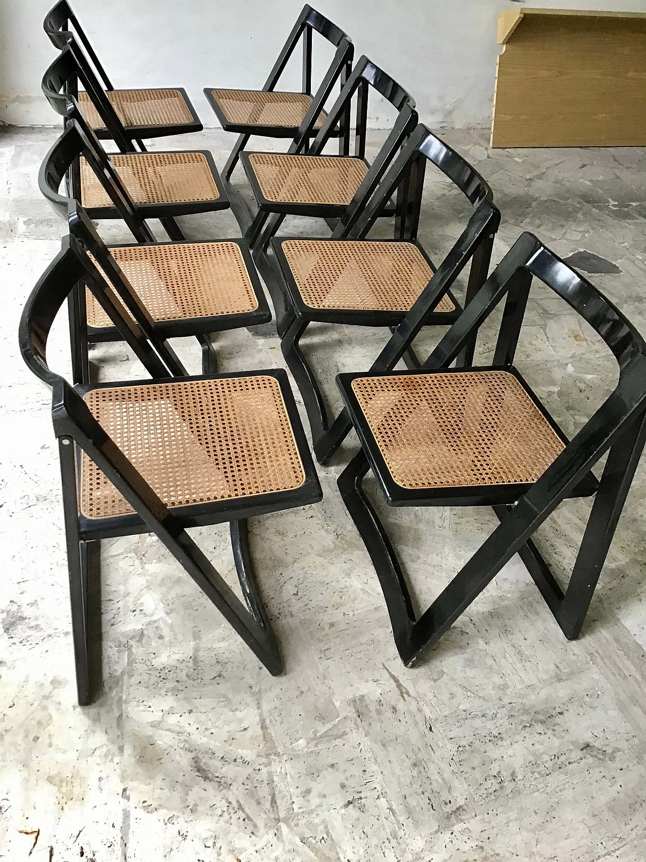 8 Trieste chairs by Aldo Jacober and Pierangela d'Aniello for Alberto Bazzini, 1960s 3