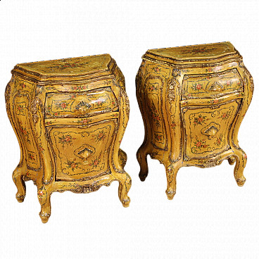 Pair of Venetian Baroque style bedside tables, 1960s