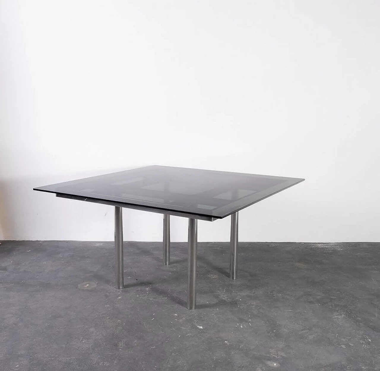 Andrè table by Tobia Scarpa in steel and glass, 1960s 2