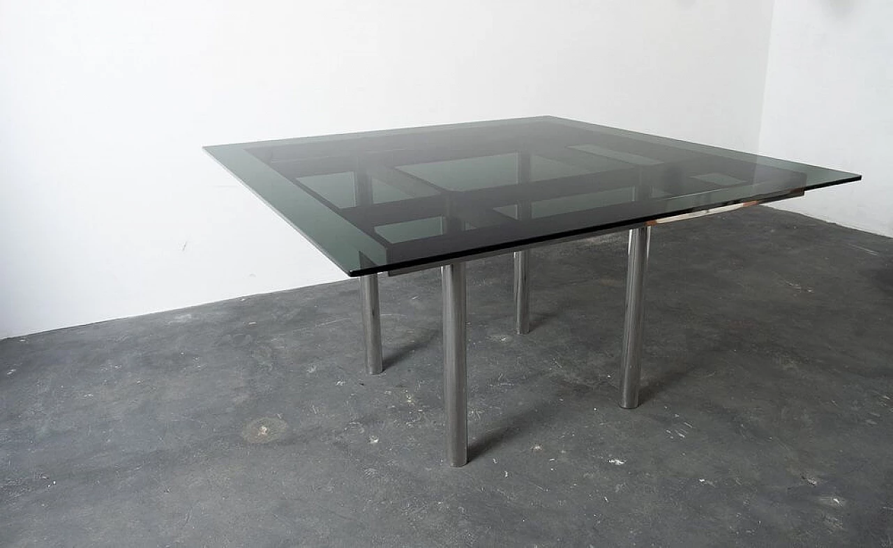 Andrè table by Tobia Scarpa in steel and glass, 1960s 4