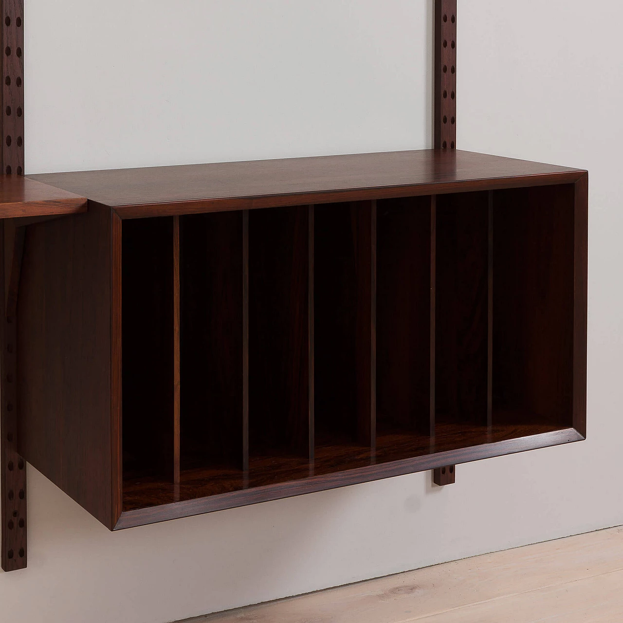 Three-bay wall-mounted rosewood bookcase by Poul Cadovius for Cado, 1960s 8