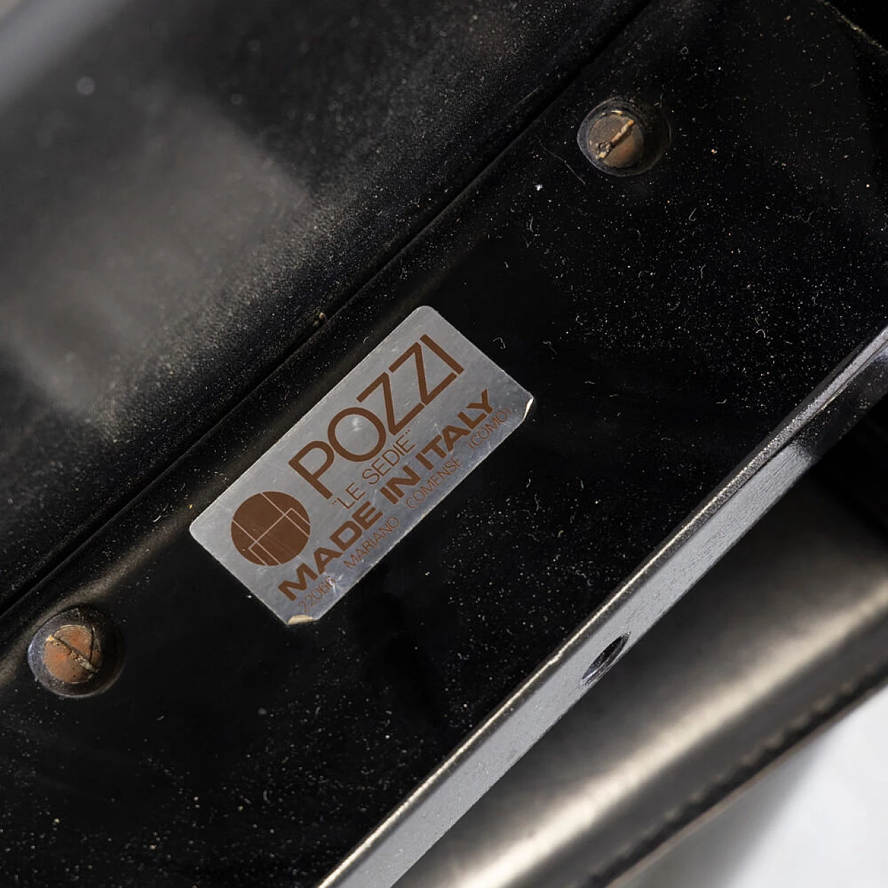 4 Wood and leather chairs by Pozzi, 1980s 4