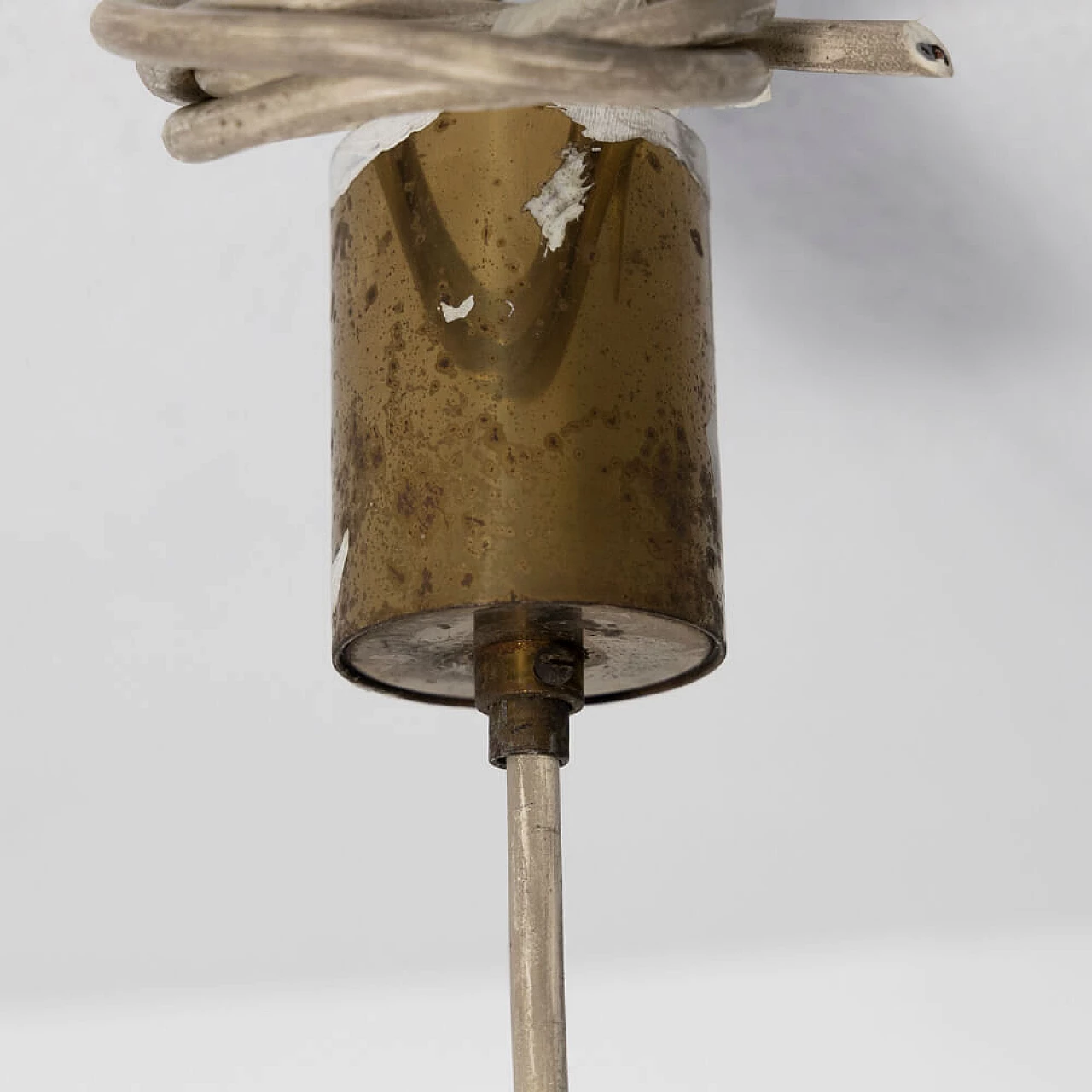 Satin-finished glass pendant lamp by Stilnovo, 1950s 1