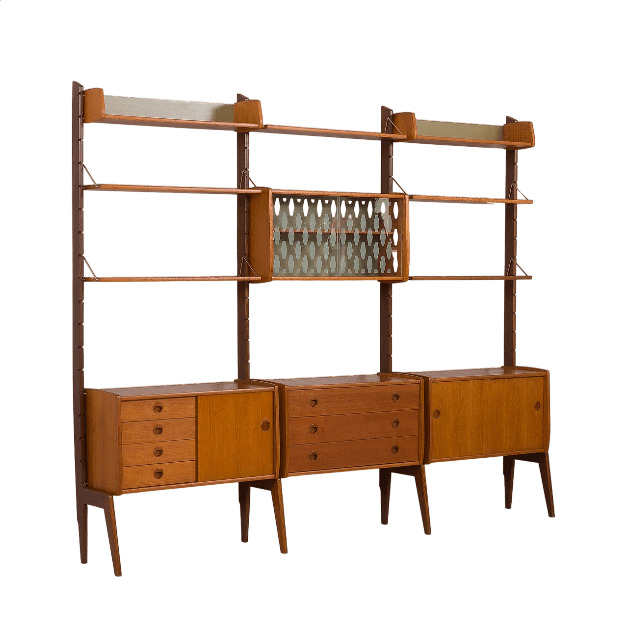 Three-bay Ergo wall unit by John Texmon and Einar Blindheim for Blindheim Mobelfabrikk, 1960s 25
