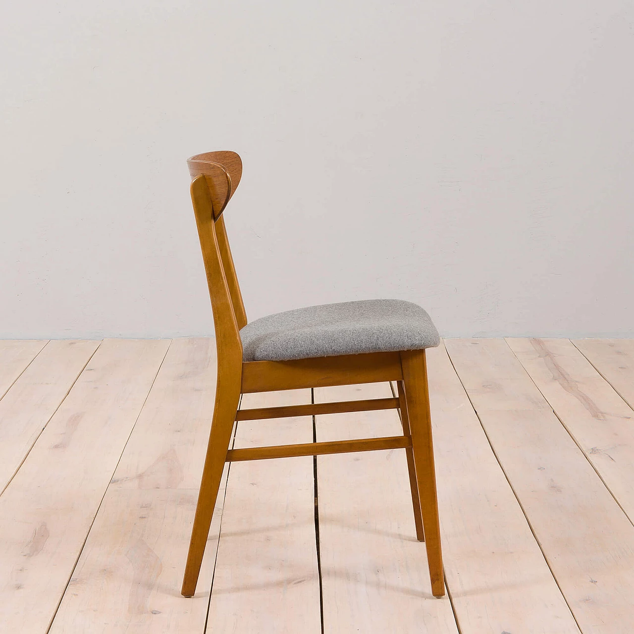 6 Teak and grey wool chairs for Farstrup, 1960s 11