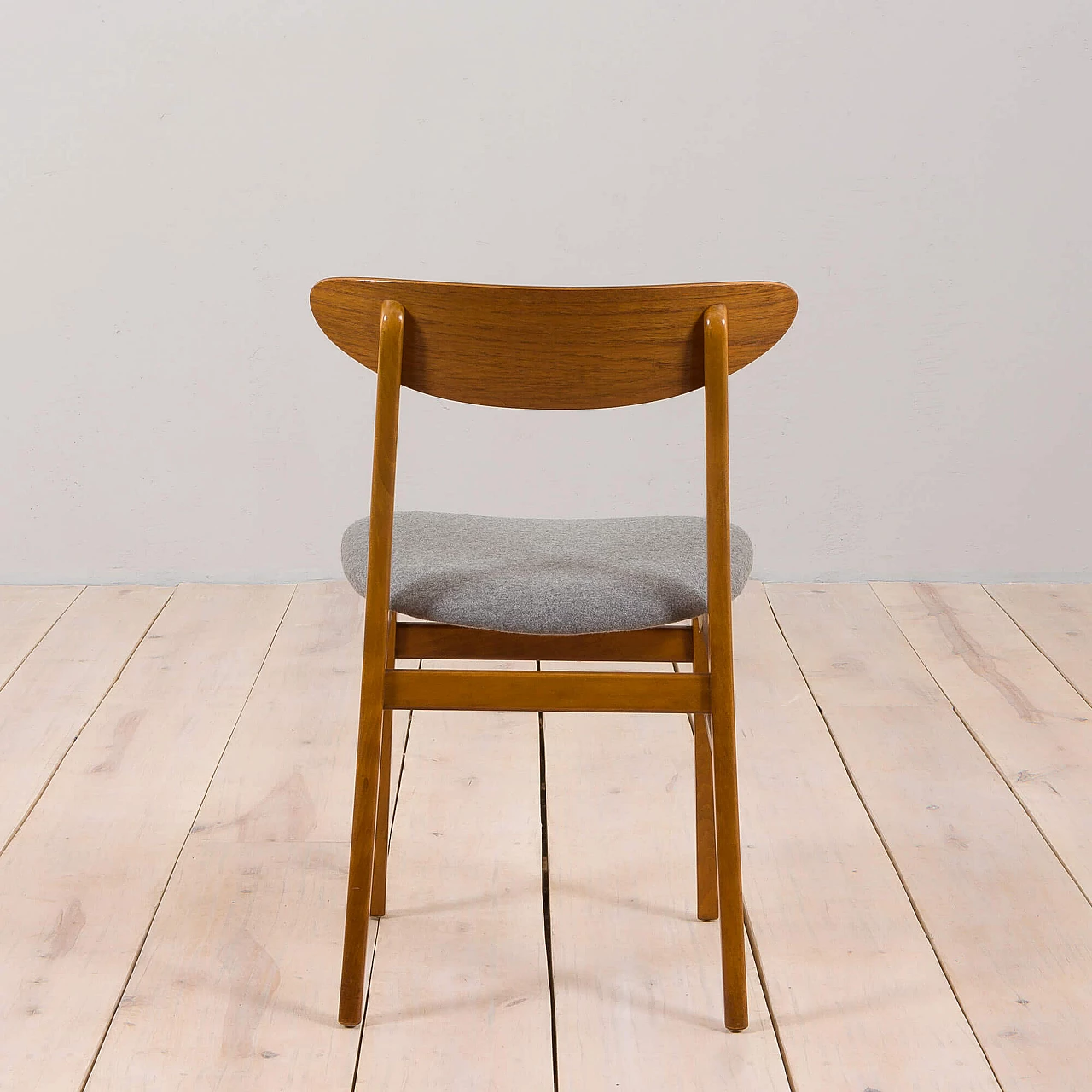 6 Teak and grey wool chairs for Farstrup, 1960s 13