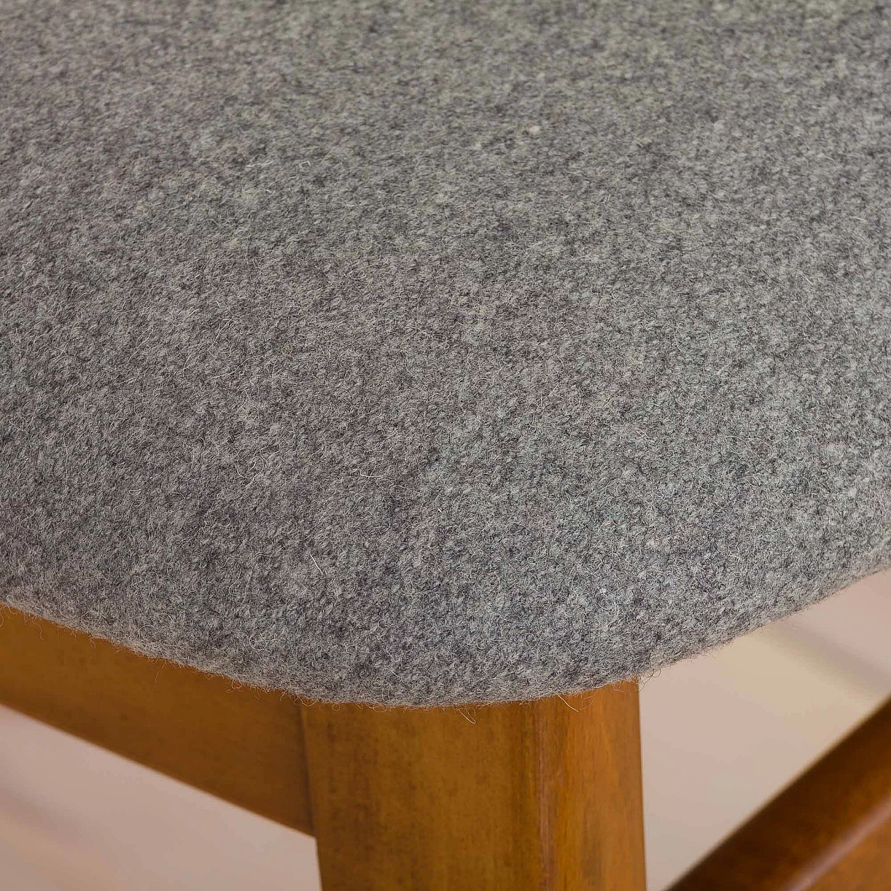 6 Teak and grey wool chairs for Farstrup, 1960s 19