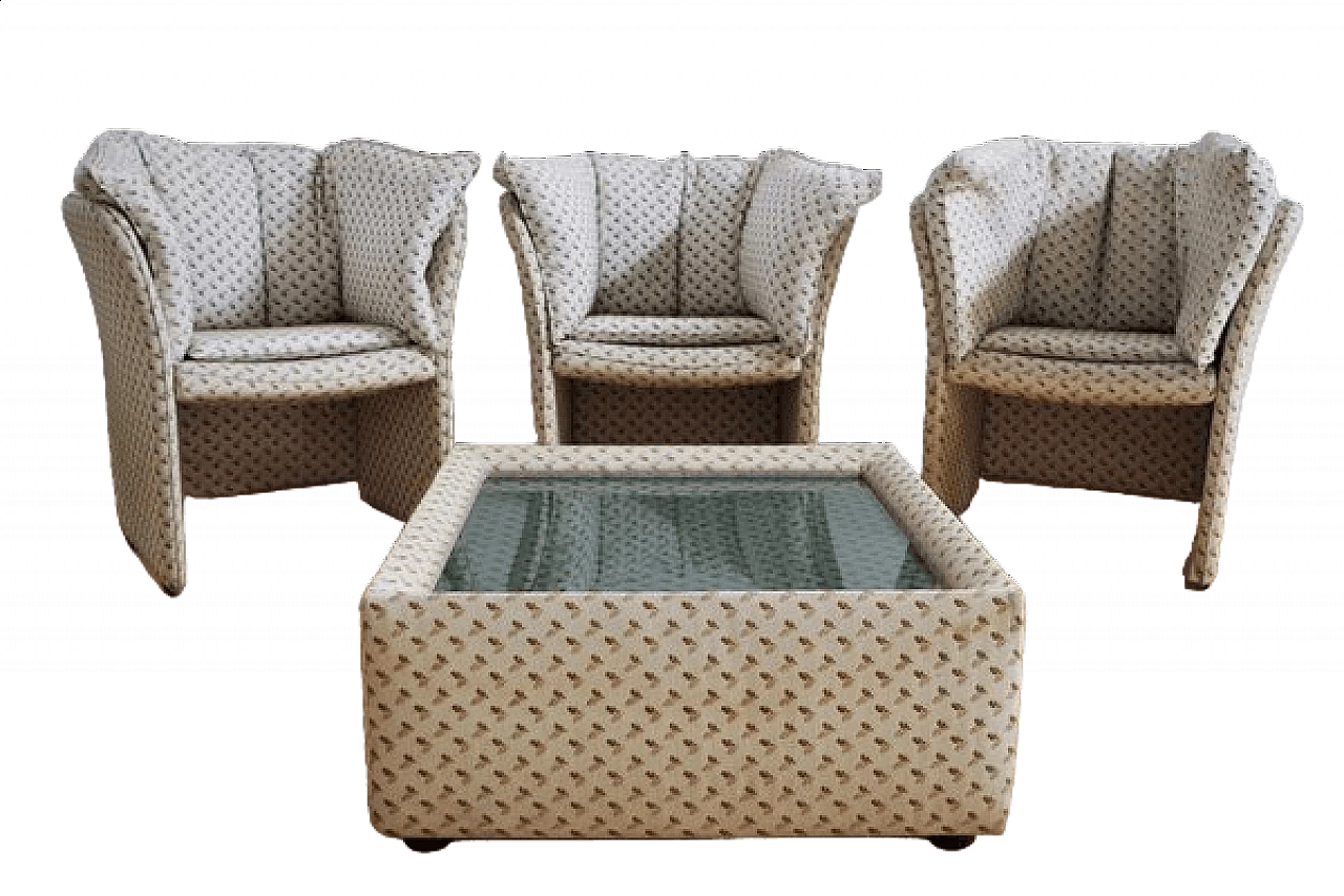 3 Armchairs and side table in the style of Mario Bellini for B&B, 1970s 21