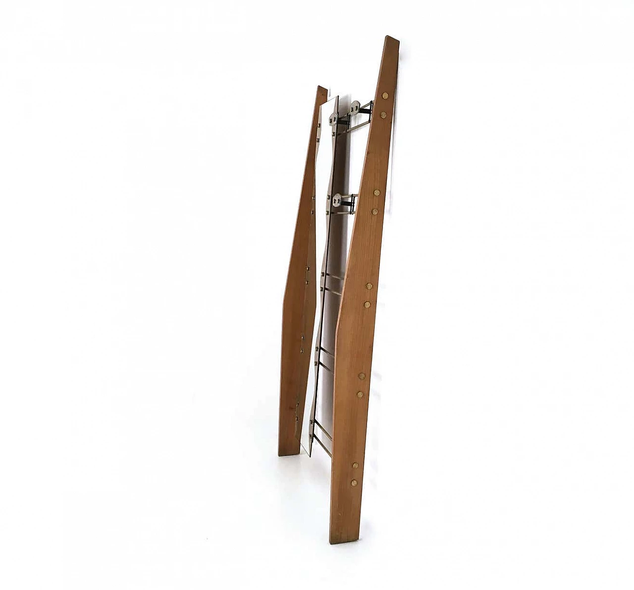 Cherry wood veneered hall coat stand with mirror, 1950s 3