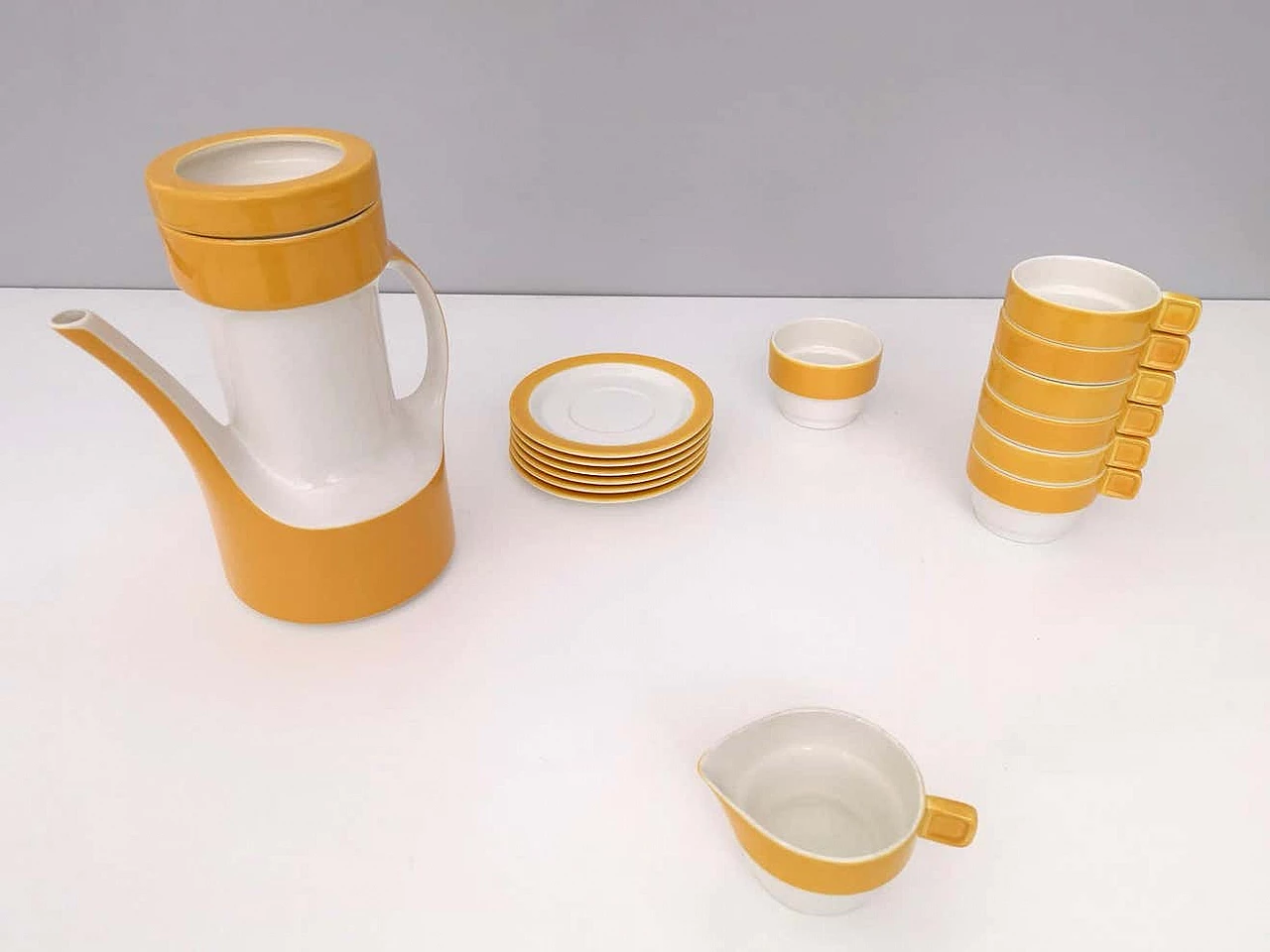 Servizio da caffè di Riccardo Schweizer per Pagnossin Ceramica, anni '70 3