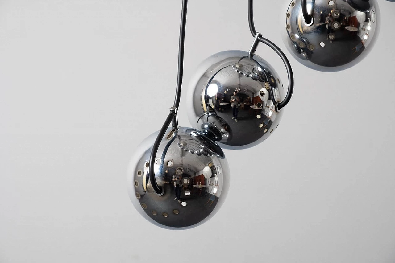 Chromed steel chandelier by Goffredo Reggiani, 1960s 2