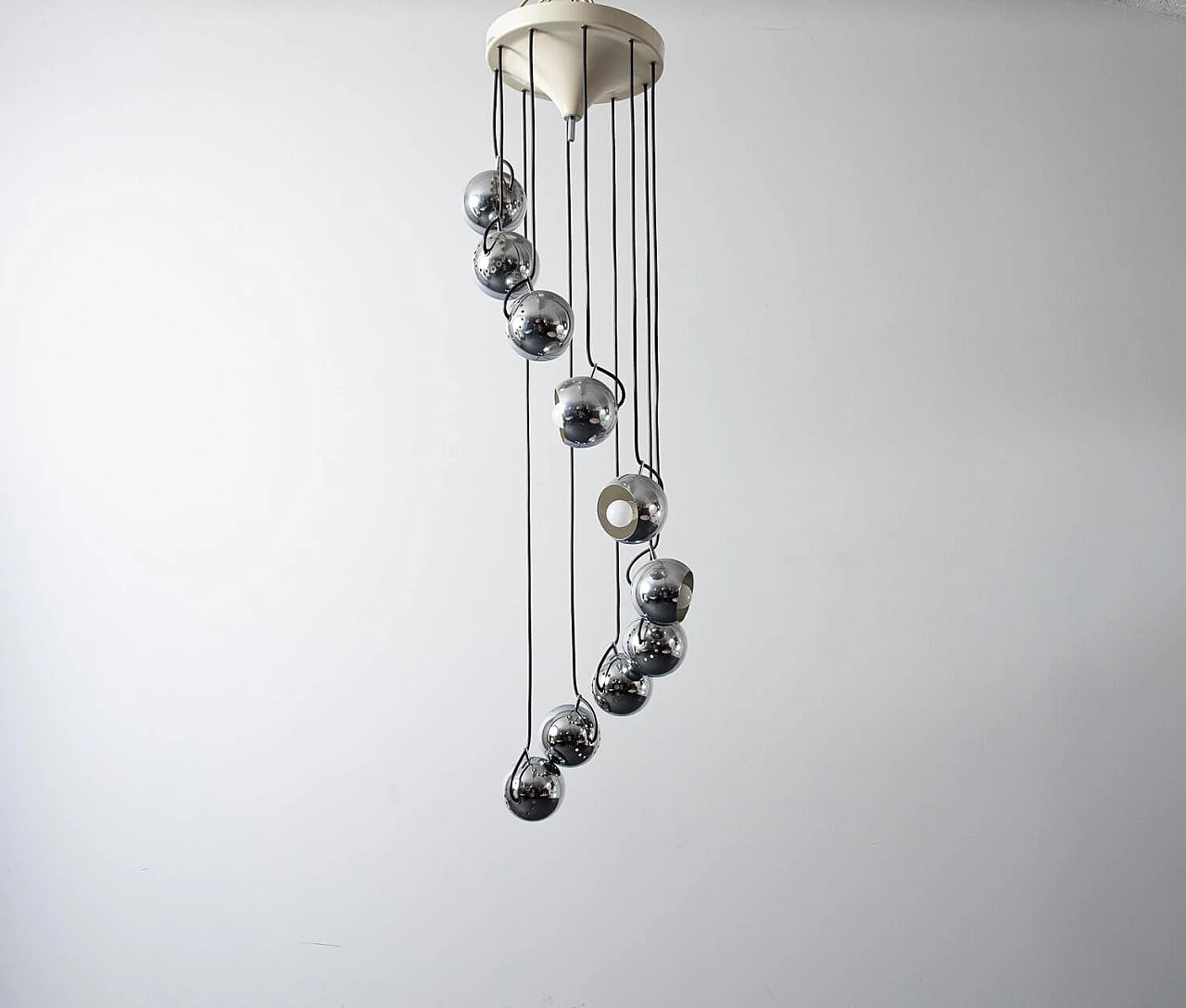 Chromed steel chandelier by Goffredo Reggiani, 1960s 6