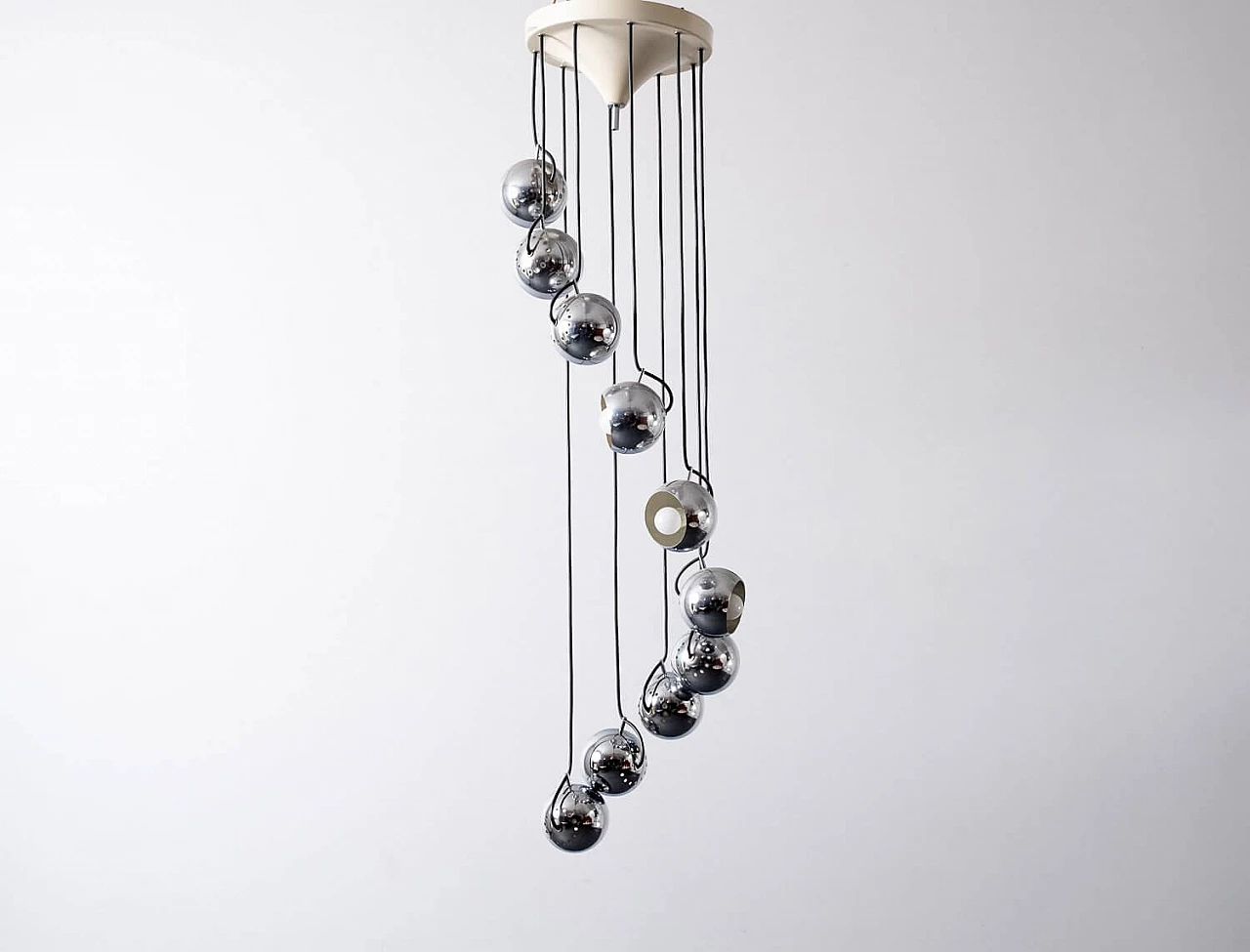 Chromed steel chandelier by Goffredo Reggiani, 1960s 7