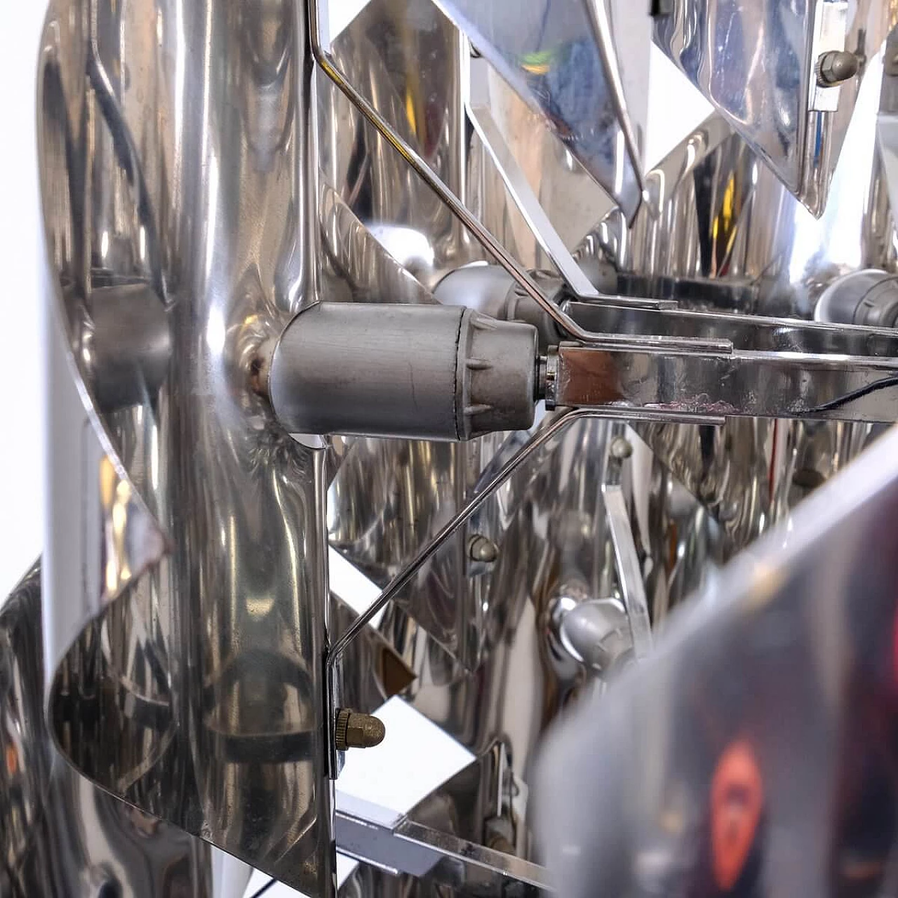 Chromed metal chandelier, 1970s 11