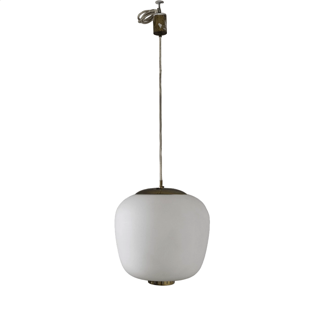Lampada a sospensione in vetro satinato di Stilnovo, anni '50 9