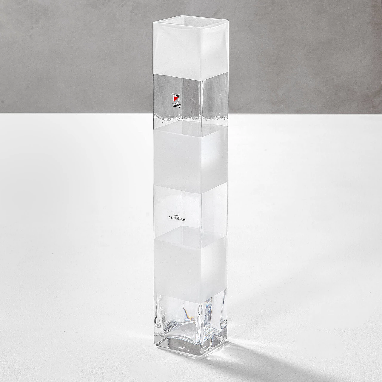 Black & White vase by Charles Rennie Mackintosh for Colle Cristalleria, 1980s 1