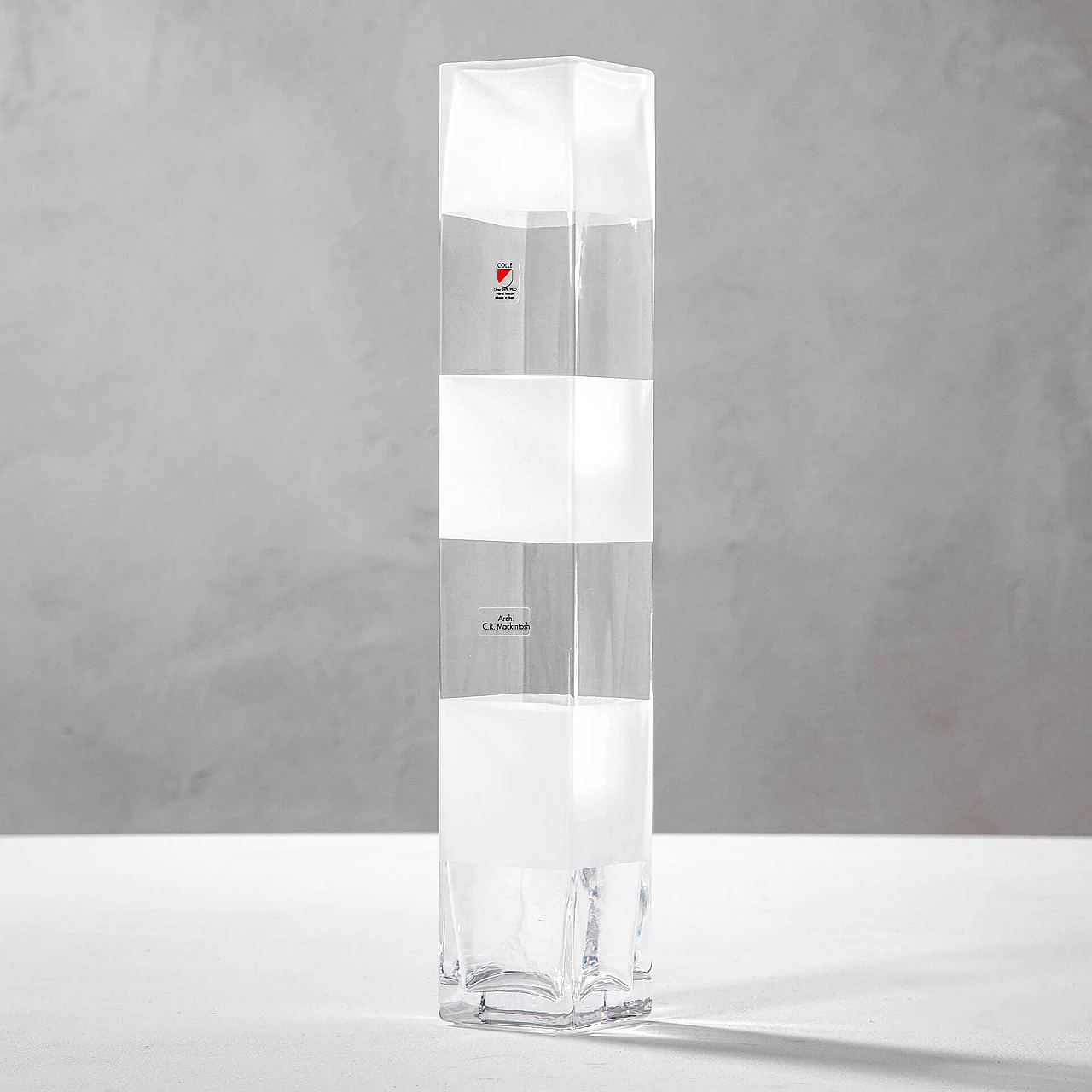 Black & White vase by Charles Rennie Mackintosh for Colle Cristalleria, 1980s 5