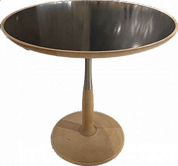 Tavolino Oti di Chi Wing Lo per Giorgetti in corian e legno, anni '80