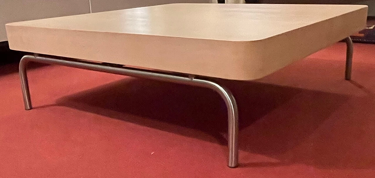 Camaleo coffee table by Giorgetti in maple and metal, 1980s 1