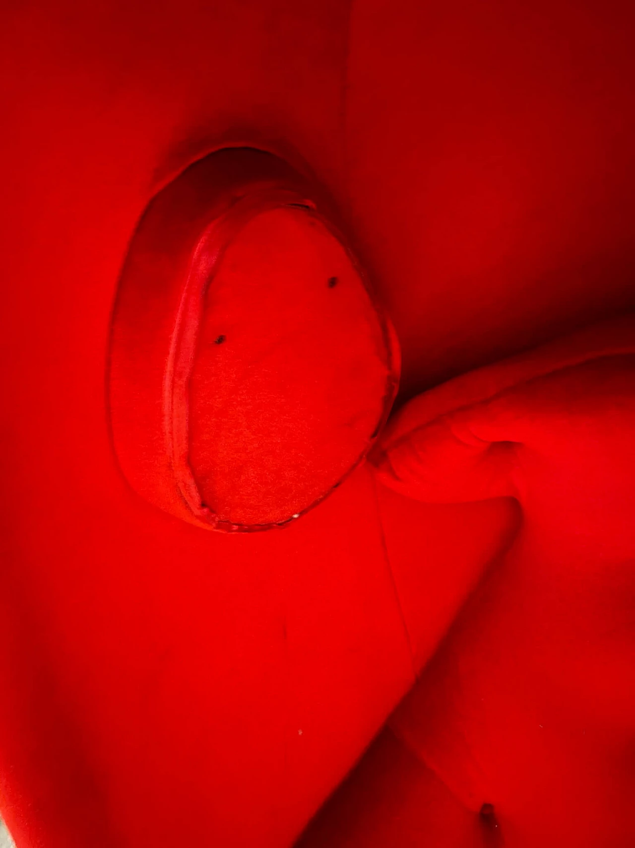 Egg swivel armchair in red velvet by Philippe Starck, 1970s 3
