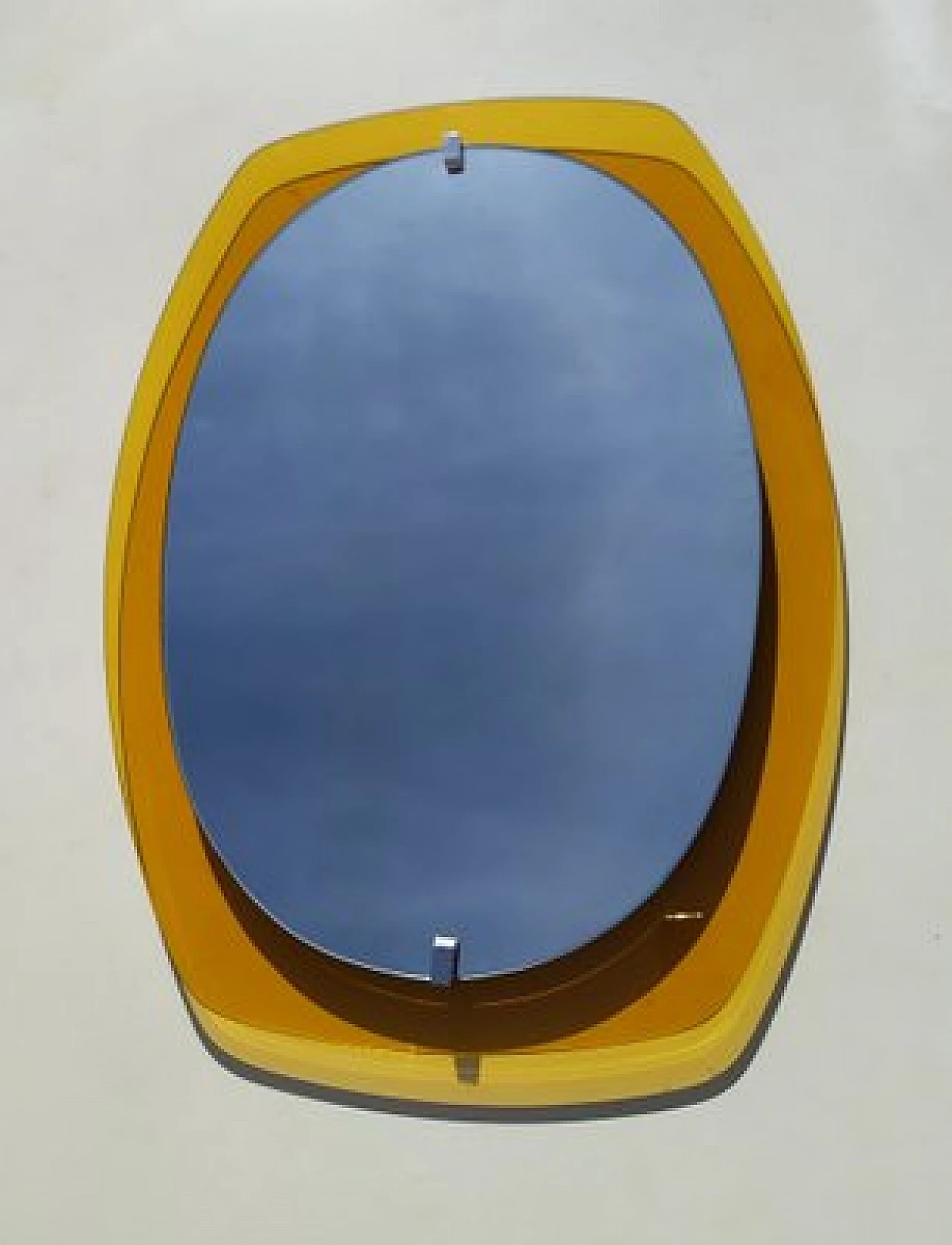 Mirror with yellow glass frame by Veca, 1970s 1
