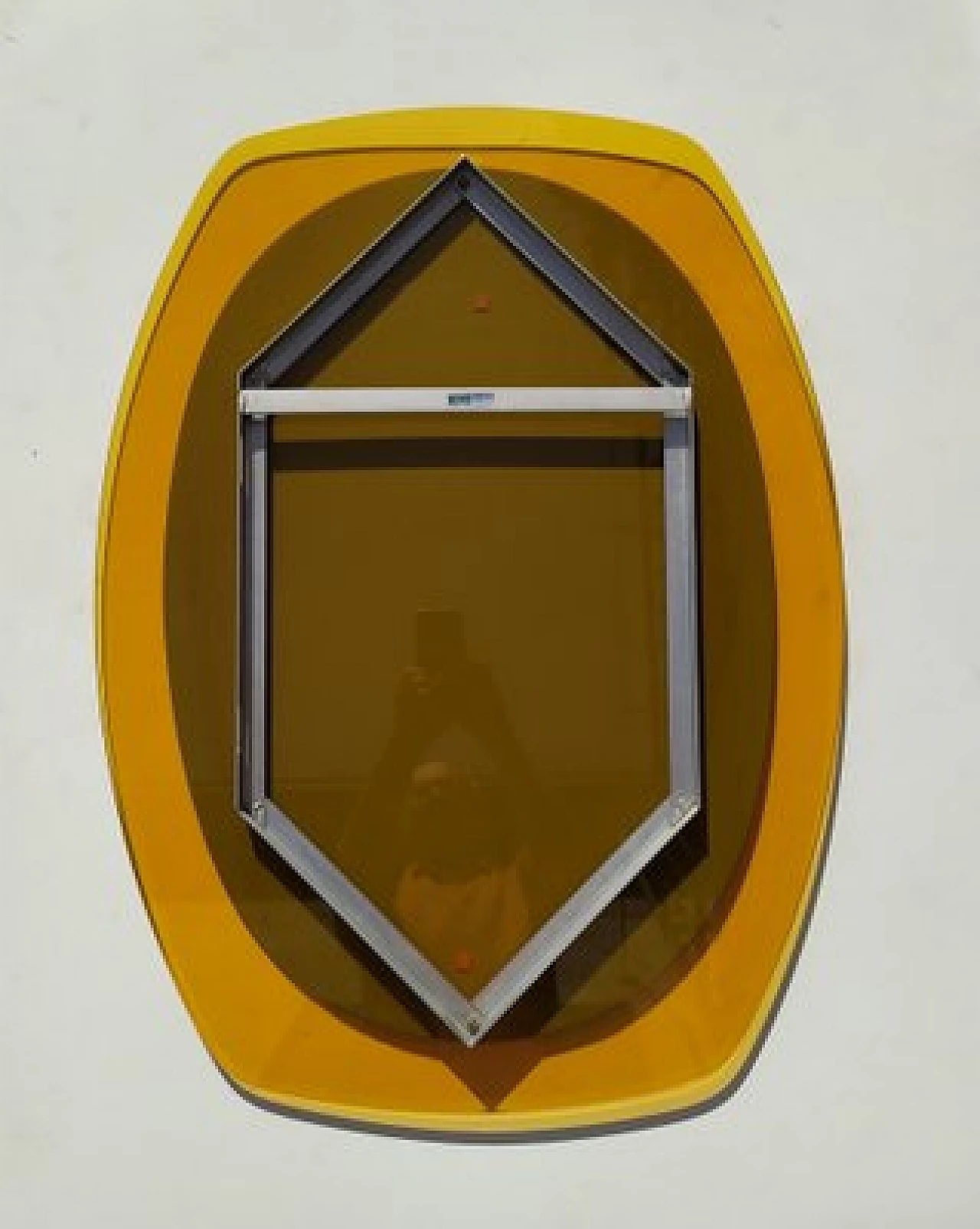 Mirror with yellow glass frame by Veca, 1970s 2
