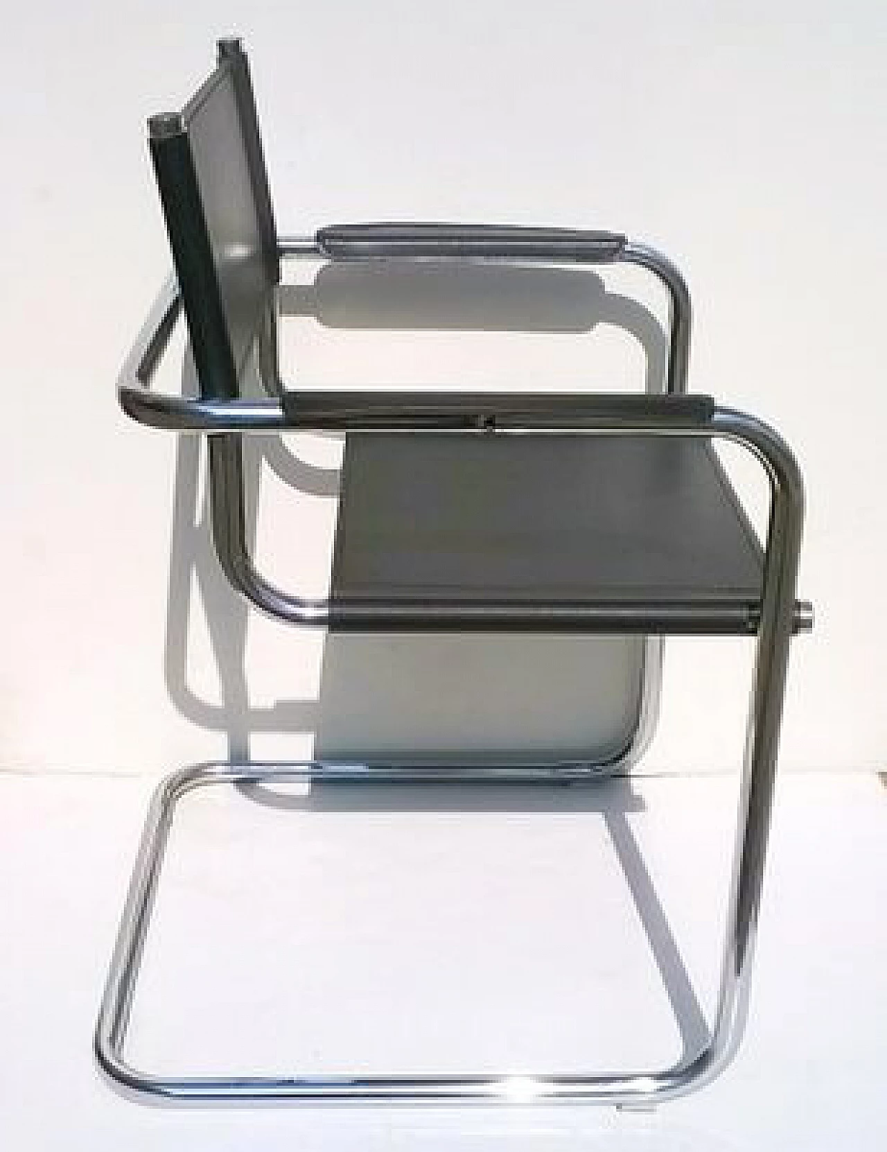 4 Armchairs in metal and faux leather attributed to Mart Stam, 1970s 5
