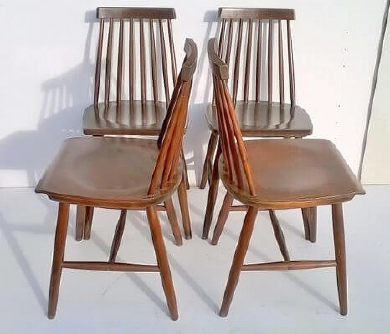 4 Wood chairs by Ilmari Tapiovaara for Edsby Verken, 1960s 2