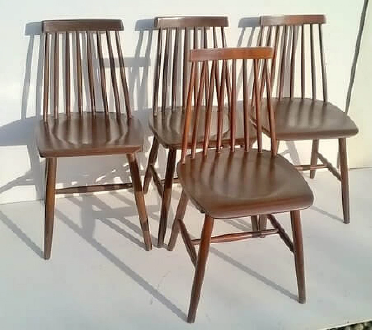 4 Wood chairs by Ilmari Tapiovaara for Edsby Verken, 1960s 3