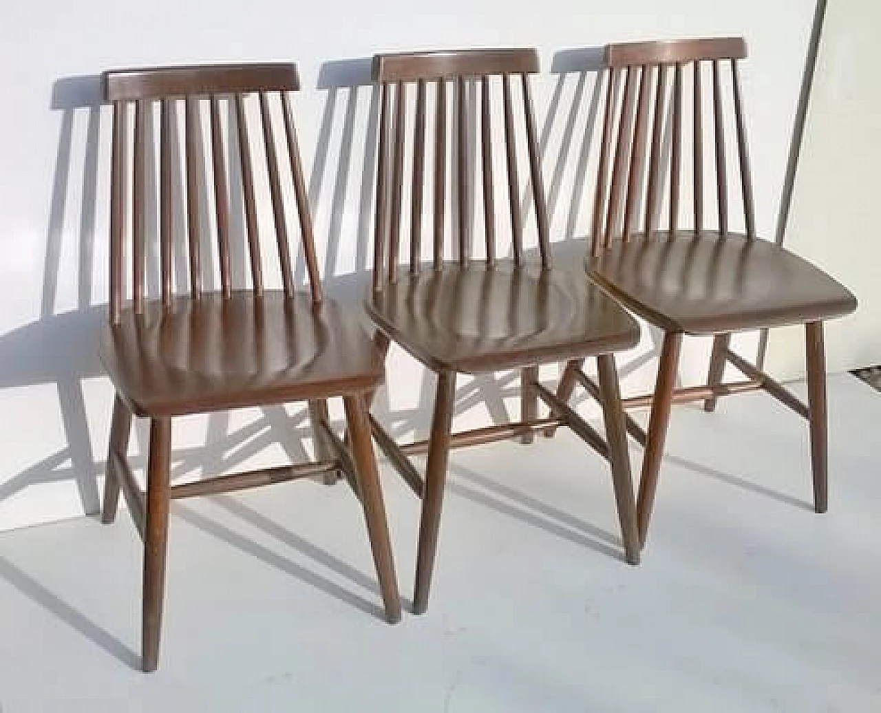 4 Wood chairs by Ilmari Tapiovaara for Edsby Verken, 1960s 4