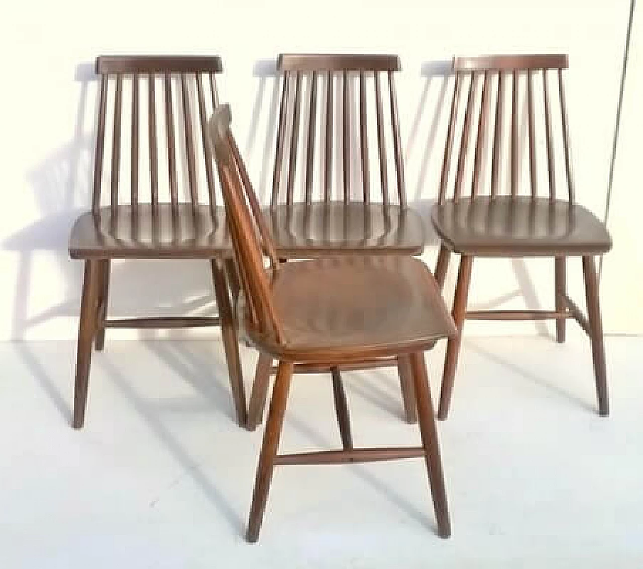 4 Wood chairs by Ilmari Tapiovaara for Edsby Verken, 1960s 5