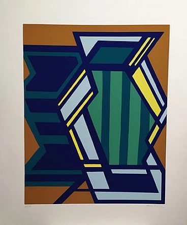 Mario Radice, composizione astratta, serigrafia, 1972