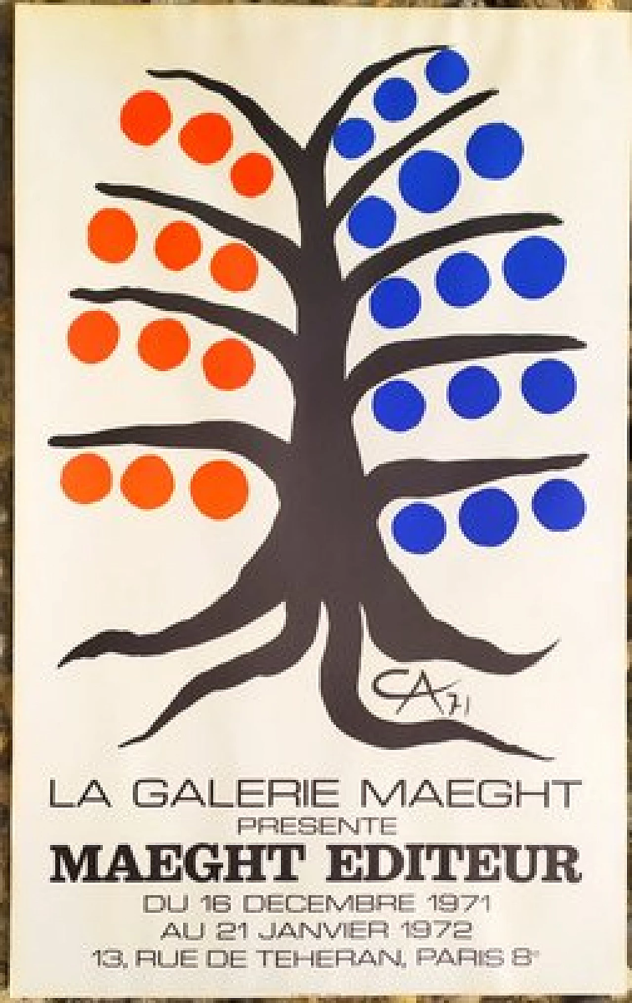 Lithographic poster by Alexander Calder, 1971 1
