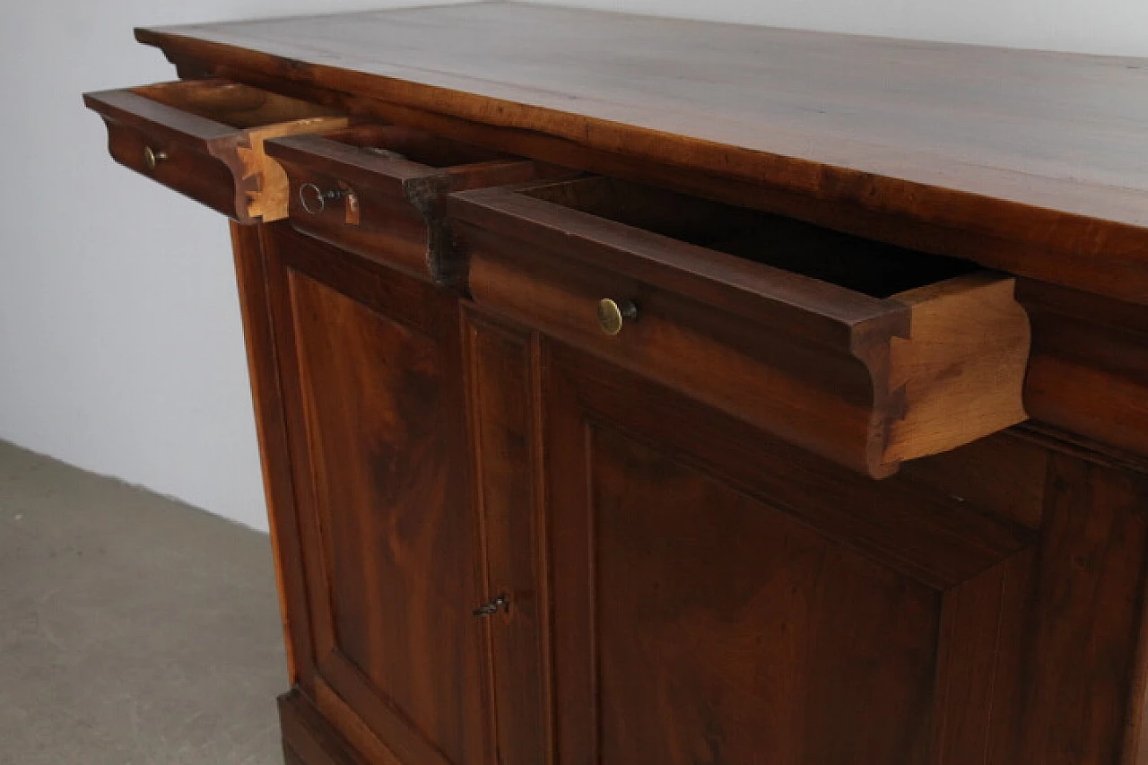 Credenza cappuccina Luigi Filippo in noce massello, metà '800 10