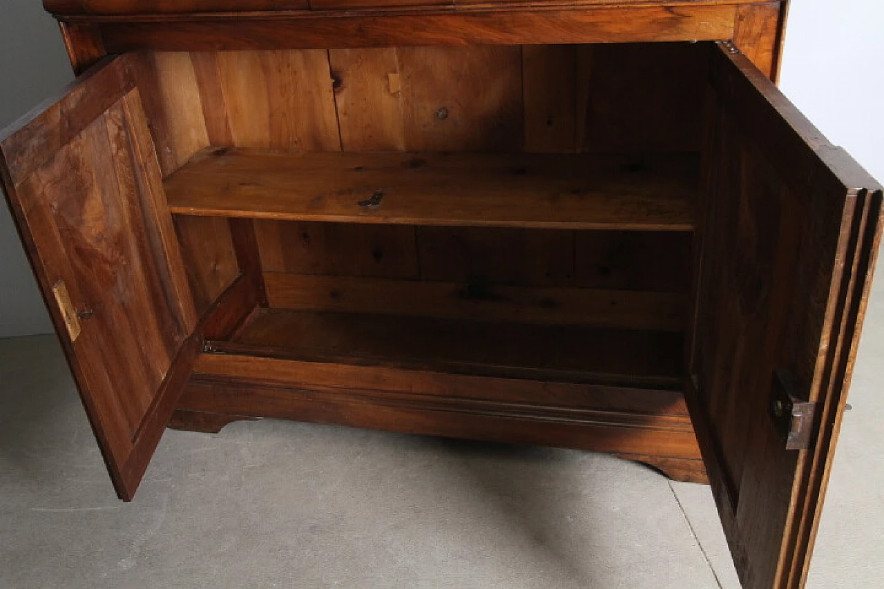 Credenza cappuccina Luigi Filippo in noce massello, metà '800 13