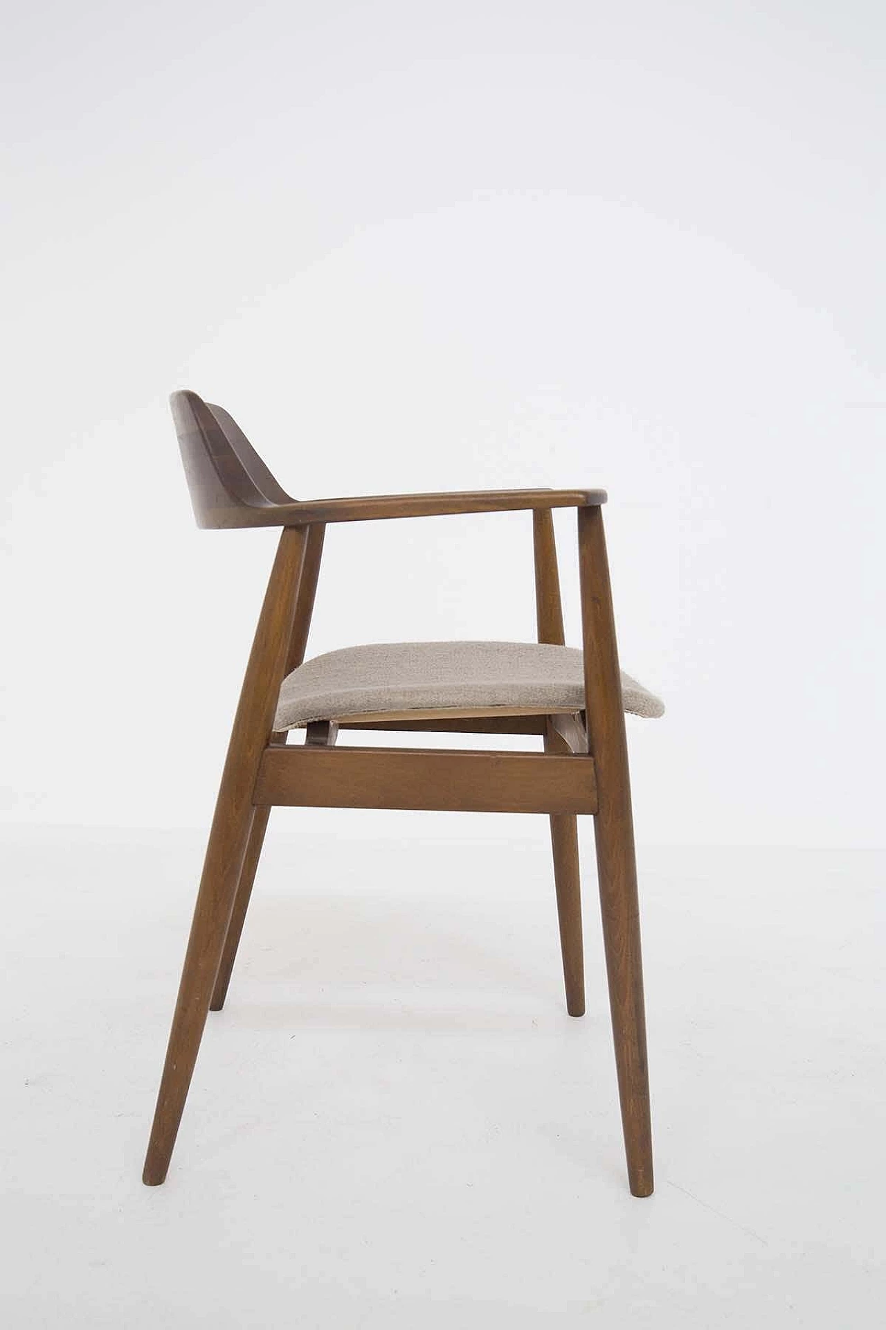 Sedia in legno e tessuto attribuita a Phillip Lloyd Powell, anni '50 5