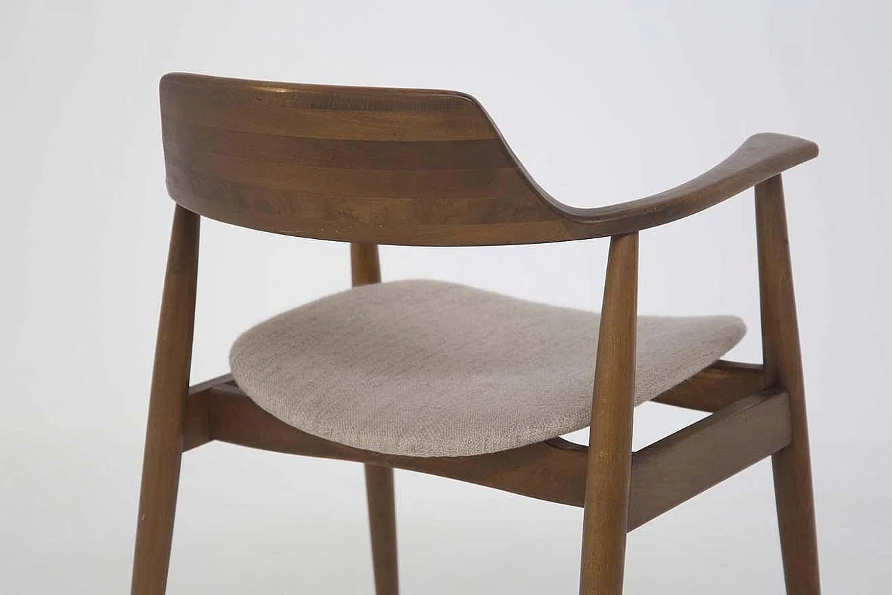 Sedia in legno e tessuto attribuita a Phillip Lloyd Powell, anni '50 8